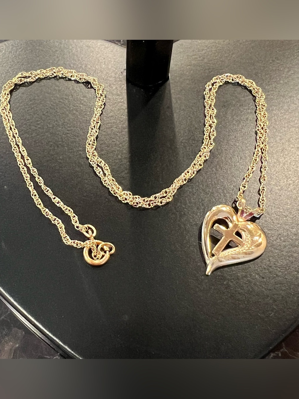 14 K GF PPC Princes Pride Creations Gold-filled Cross Heart Pendant 18”